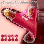 Penis Sleeve Sex Toys For Men - App Vibrating Cock Ring Sleeve With Rose Clitoral Stimulator & 10 Vibrations, Penis Ring Vibrator For Erection Sex, Male Couple Sex Toys With G Spot Clitoris Vibrator