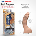 Doc Johnson Signature Series - Jeff Stryker - 10 Inch Realistic FIRMSKYN Dildo with Removable Vac-U-Lock Suction Cup - F-Machine & Harness Compatible - for Adults Only, Vanilla