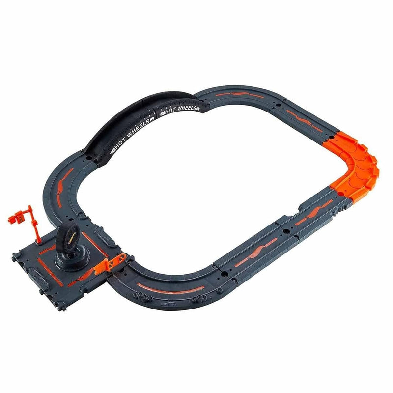 Hot Wheels Toy Car Track Set Pack, 10 Track-Building Parts with City Square
