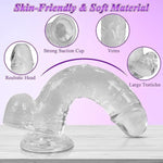 Strap On Dildo With Harness - Wearable Realistic 8.9-Inch Soft Clear Big Dildo With Strong Suction Cup For Female Masturbation, Lesbian Couples, And Gay Pleasure