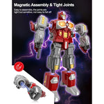 Transforming Toys - Dinosaur Robot Action Figures - Magnetic Assembling Robot Toys For Kids All-In-One Design Transforming Animals, Robots, Military Base Including Battle Guns, Cars, Airplane Models