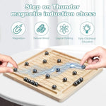 Magnet Game,Magnetic Chess Game,Table Top Magnetic Chess Fun Family Games For Kids And Adults,Magnetic Rocks Game Puzzle Toy Family Party Strategy Game For Boys And Girls, Wood