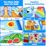 Busy Board Bible Busy Book For Toddlers, Montessori Toys 1 2 3 Year Old Toddler Baby, Noah'S Ark Toy Baptism Birthday Gifts For Boys Girls, Learning Educational Activity Book For Travel Airplane