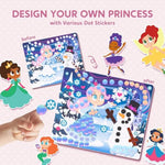 Unicorn & Princess Dot Art Kit for Kids Ages 3-7, Mess-Free Sticker Craft Set