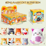 9Pcs Mini Plush Cat Stuffed Animals Blind Box Cat Party Favors Bulk Toys Assortment Plush Keychain Pendant Blind Boxes Mystery Box Collectibles For Kids Easter Christmas Gifts Classroom Prizes