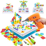 STEM Drill & Build Kit for Kids Ages 3-8, Electric Toy Drill with 193+ Pieces