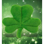 Green Shamrock Plush - Cute Good Luck Charm Decorative Ornament For Teddy Bear Stuffed Animal, Party Decorations And Crafts, Four Leaf Clover Plush Toy - 4 Inches