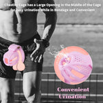 Mini Honeycomb Chastity Cage With 4 Carabiners 3D Nylon Chastity Lock In Large Urinal Opening Small Ventilation Cock Cage Sm Sex Toys For Men Penis Bondage (White)