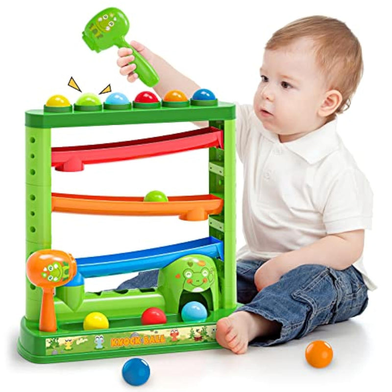 Toddlers Toys For 1 2 3+ Years Old Kids, Pound A Ball Included 2 Hammer & 12 Balls, Montessori Toys For Interactive Game For Boys And Girls, Early Learning Educational Gift