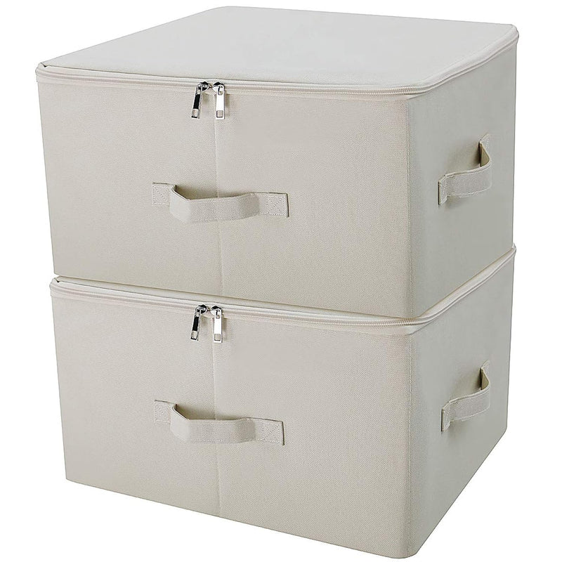 Collapsible Storage Bins With Lids, Storage Cubes, Tide Up Your Closet, Beige, S