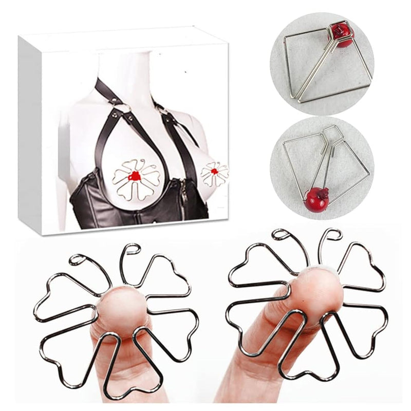 Adult Silver Invisible Nipple Pinches.Stimulator Bondage Adjustable Breast Clamps.Sex Pleasure Fetish Bdsm Foreplay Flirting Clitoral Clamp Toy For Women Female Men Male Unisex (M)