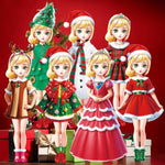 Christmas Magnetic Dress Up Dolls For Girls, Santa'S Helper & Elf Princess Dress Up Toy Set With 3D Winter Scene, Travel Christmas Activity, Perfect Holiday Birthday Gift For Toddler Girls Ages 3-7