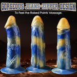 Fantasy Dildo Vibrator Sex Toys - 8.4" Zipper Monster Thick Dildo Adult Toys, Remote Control Vibrators 10 Modes, Anal Toy G-Spot Strong Suction Cup Dildos, Women Couples Female Sex Toys