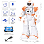 Robots Toy For Kids, Rc Gesture Sensing Toy, Interactive Walking Singing Dancing Robot Birthday Presents For Boys Girls Age 6 7 8 9 Years Old,Orange