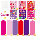 Valentine's Day Bookmark Craft Kit for Kids - 30 Pack, Classroom Home Fun Activities