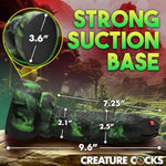 Python Silicone Dildo For Beginners, Men, Women, & Couples. Fantasy Dildo With Suction Cup Base. Harness Compatible, Premium Silicone. 1 Piece, Green & Black.