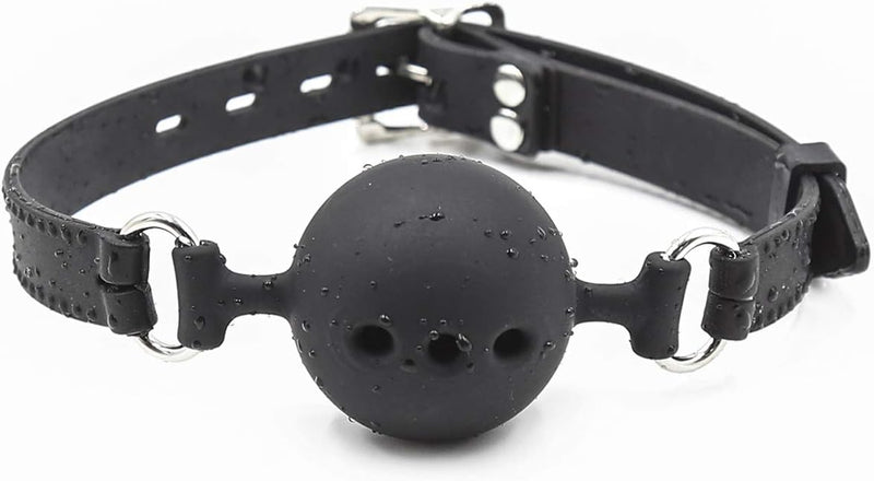 Adjustable Breathable Silicone Ball Gag – BDSM Restraint for Sensory Play