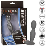 Eclipse Rotator Probe – Premium Rechargeable Silicone Anal Vibrator Adult Sex Toy – Black