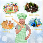 Kids Aprons for Girls Toddler Aprons with Pocket for Painting Cooking Baking Art Gardening Craft
