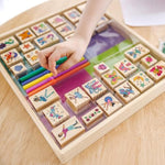 Fairy Tale Deluxe Wooden Stamp and Coloring Set for Kids