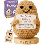 Daughter Gifts - Handmade Positive Crochet Potato Doll With 30 Signs - Cute Birthday Gifts For Daughter, Stepdaughter, Bonus Child, Teen Or Adult Daughters - Thoughtful Present From Mom Or Dad