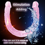 Lover Luxe Double-Ended Dildo Waterproof Jelly Double Dongs Realistic Dildo Penis Cock Anal Butt Plug Massager G-Spot Stimulation Orgasmic Adult Sex Toys For Women Men (Pink, Xl)
