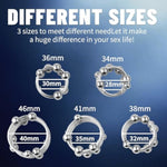 Stainless Steel Cock Ring, Metal Penis Ring With Massage Beads Cockrings For Long Lasting Erections Male Sex Toy (32Mm)