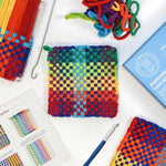 Traditional Potholder Weaving Kit with Sturdy Metal Loom and Cotton Loops in Rainbow Colors