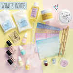 DIY Spa Craft Kit with Salt Scrubs, Fragrances & Shimmer Lotion Supplies