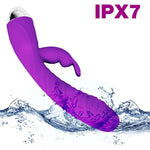 Thrusting Rabbit Vibrator G Spot Vibrator With Independent Clitoral Stimulator,10 Vibration Modes, Waterproof & Rechargeable Vibrator Dildo For Women Sex Toys For Couples, Rose