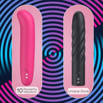 Bullet Vibrators Mini Vibrator - Bullet Vibrator Discreet Vibrator Small, 2 Pcs Value Pack Sex Toys Female Vibrator With 10 Modes, All Silicone Rechargeable Vibrators For Clitoral Stimulation
