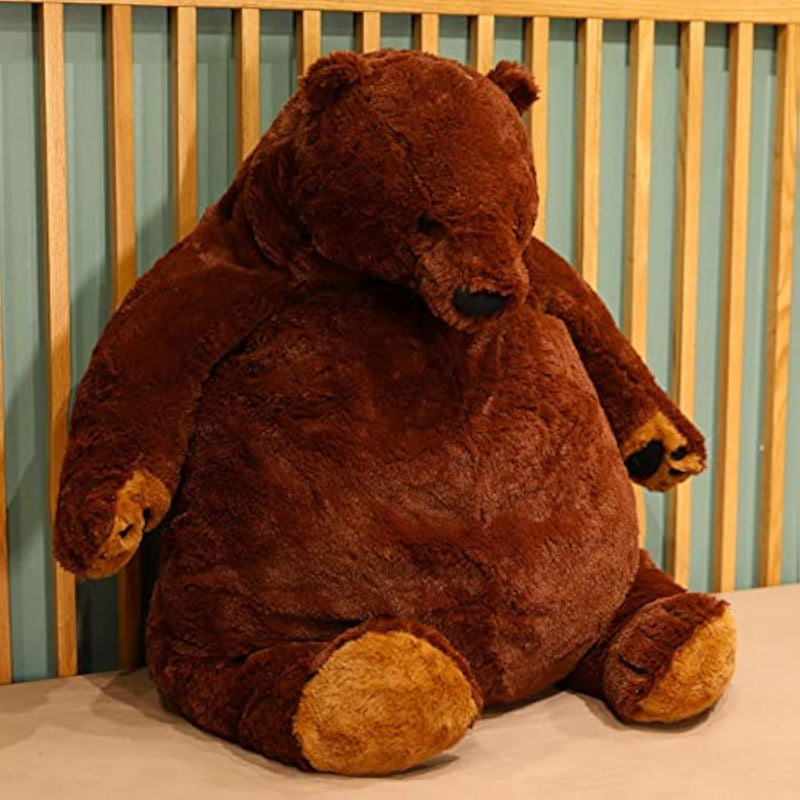 23.6In Dark Brown Teddy Bear Plush Toy Simulation Djungelskog Teddy Bear Stuffed Animal Doll Home Decor Gift For Kids And Friends (23.6Inch/60Cm)