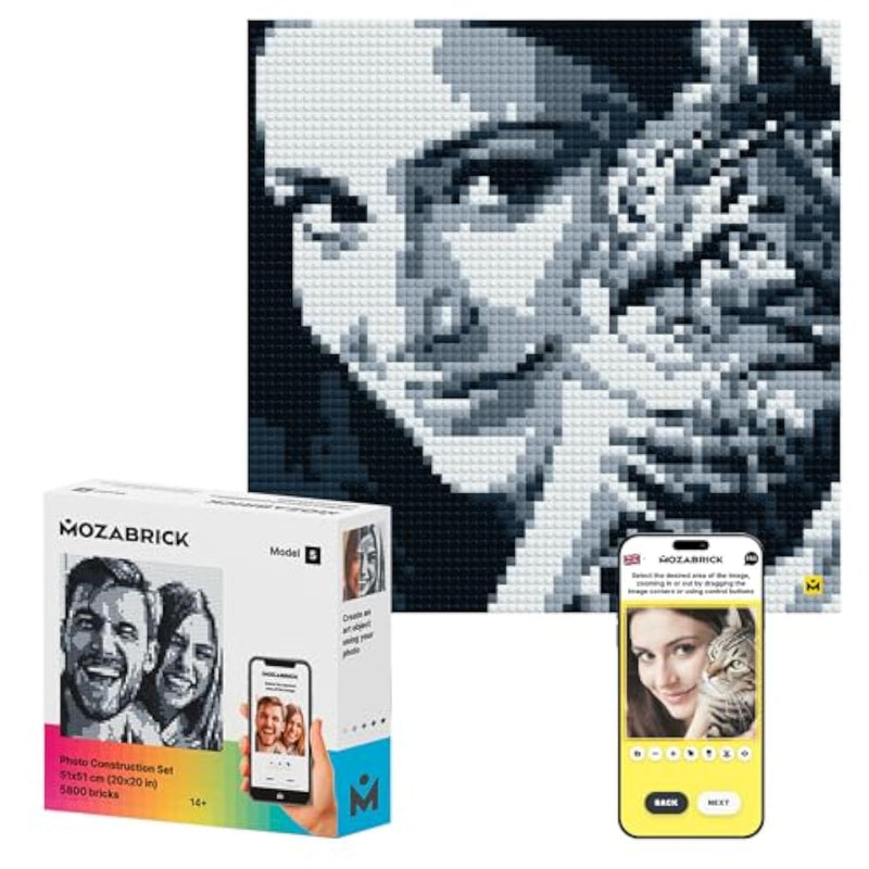 Custom Photo Mosaic Building Set for Adults, Personalized Wall Art Kit