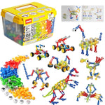156 Pcs Creative Building Blocks Building Toy Set - Featuring Storage, Includes Dinosaur, Robot, Car, Spider, Dog, Animal Figure Building Toy Playset For Kids, Birthday Gift Ages 3+ (N)