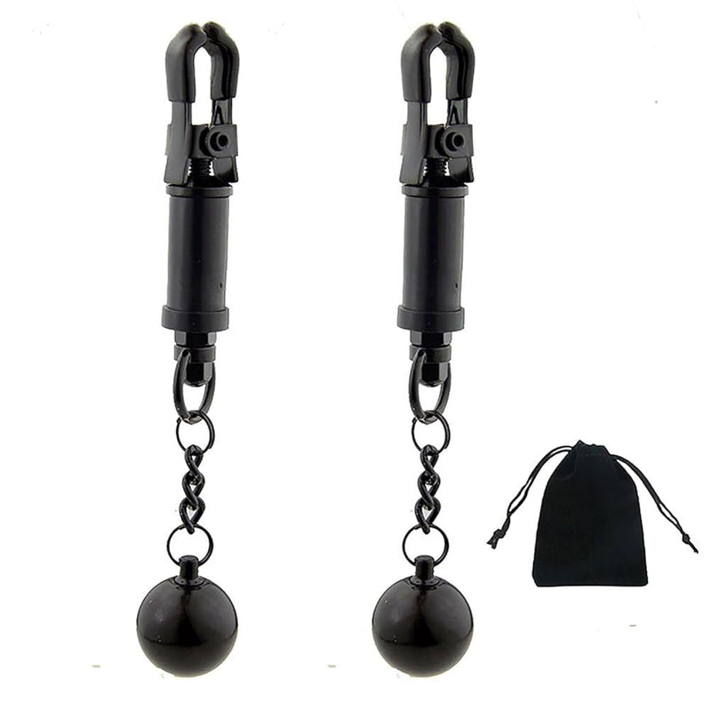 Weighted Nipple Clamp Stainless Steel Breast Clips With Chain Nipple Clip Weights Ball Adjustable Non Piercing Nipple Jewelry Adult Flirting Sexy Toy