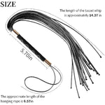 Sm Leather Sm Leather Restraint Bondage Sex Role Play Training Whip Flriting Frosted Handle Teaser Whip For Bdsm Role Play Sex Toy For Couple With Black Tassels Gold Metal Accessories