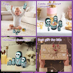 Nesting Dolls, Nesting Easter Eggs Toys, Wooden Handmade Matryoshka Dolls For Kids Birthday Or Home Decoration (Skull)