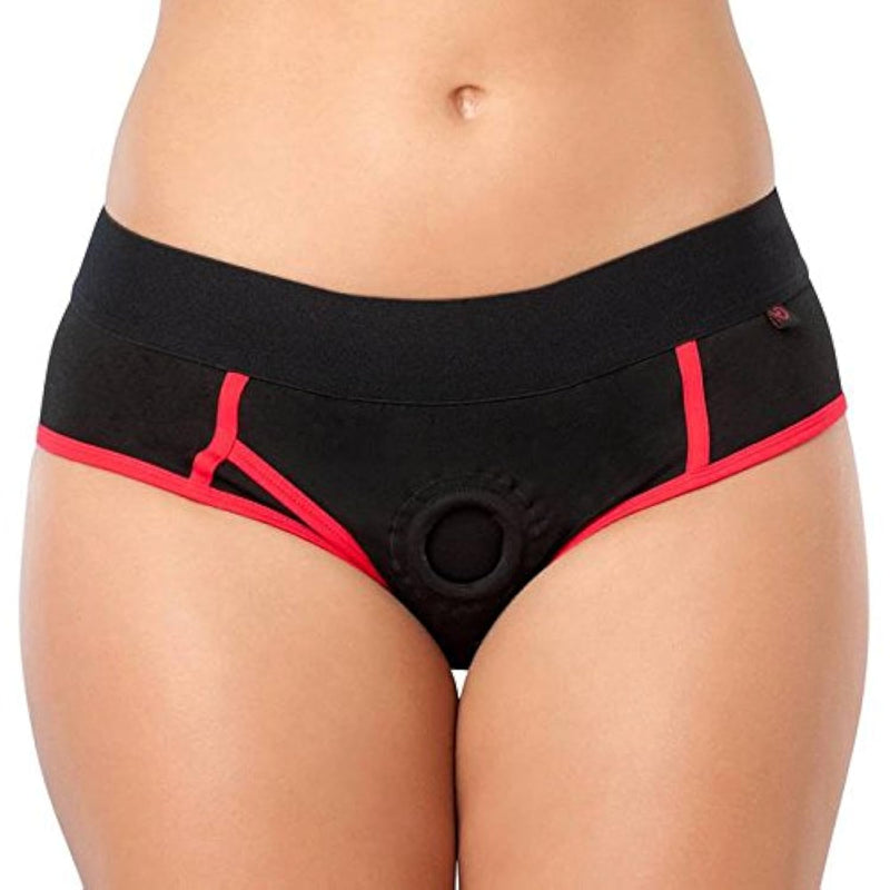 Black Unisex Strap On Harness Briefs With O Ring - Xxl - Soft & Stretchy