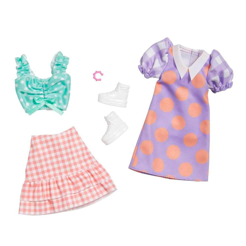 Barbie Fashions 2-Pack Clothing Set, 2 Outfits Doll Include Polka Dot Blous