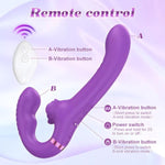 Strapless Strap On G-Spot Dildo Vibrator, Double Ended Wearable Stimulation With 10 Vibrating Modes & Remote Control, Anti-Slip Silicone Realistic Butt Plug, Adult Sex Toy For Women Couple Lesbian