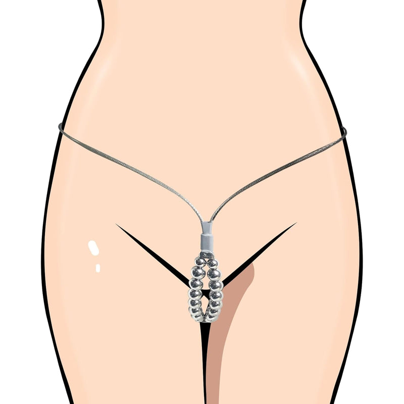 Female Chastity Belt Bdsm Chastity Strap Device Adjustable Stainless Steel Clitoral Vagina With Beads Long Chain Clit Clamp Clips Pussy Massage Bondage Abstinence Adult Sex Toys For Couples Women