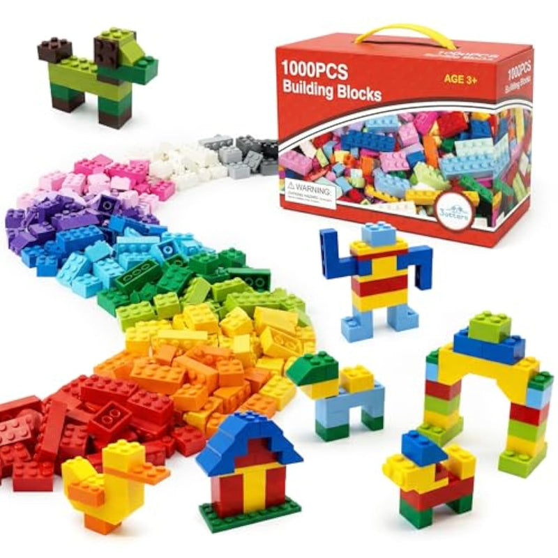 1000 Pcs Building Blocks, Building Toys For Kids Classic Construction Toy Set, Creative Compatible With Major Brands Holiday Classroom Gifts For Boys And Girls