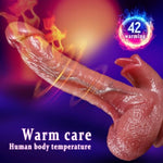 Thrusting Dildo Vibrator Sex Toys-9'' Realistic Dildo With 7 Vibrating,7 Thrusting Mode & Heating Licking Mode For Clit G-Spot Stimulation,Suction Cup Dildos Adult Sex Toys For Women Couple