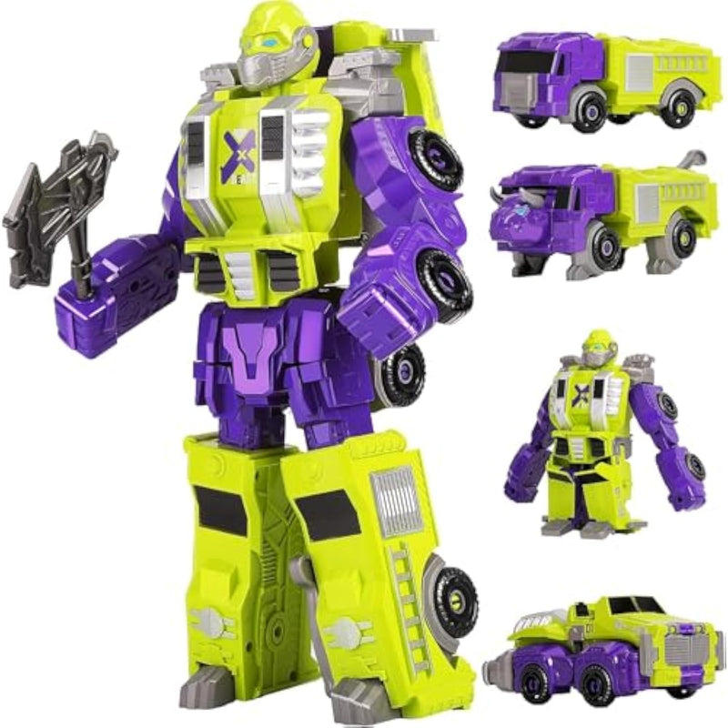 Toddler Robot Vehicles Set - 4Pcs Transforming Robots Toys For Kids - Magnetic Toys With Sturdy Connectors, Easy Diy Assembly Function - 4-In-1 Educational Stem For 3 4 5 6 Year Old Boys