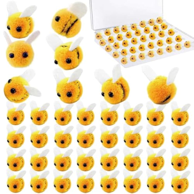 40 Pcs Wool Felt Bumble Bees for DIY Crafts, Party Decor & Embellishments