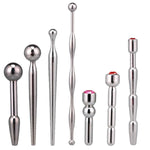 Stainless Steel Urethral Sound With Pink Gem Waterproof Urethral Dilator For Male Masturbation And Couple Play Solid Length (C—028)