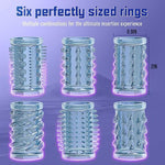 Elastic 6-Piece Cock Sleeve Set with Textured Reusable Penis Sleeves