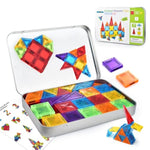 70Pcs Mini Magnetic Tiles Kids Toys Stem Magnet Toy For Toddler Magnetic Blocks Building Preschool Learning Sensory Montessori Toys For 3+ Year Old Boys And Girls, Safe Creativity Toddler Kids Toy
