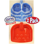 28" Heavy Duty Wooden Snow Shovels With Plastic Scoop & Handle For Kids - 2 Pack (Red & Blue Swirl)