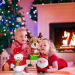 3 Pcs Christmas Plush Toy Doll Set Christmas Santa Stuffed Animal Toy Reindeer Cute Snowman Elk Claus Plush Gifts Xmas Party Favors Home Office Decor For Adults Boy Girl (Snowman, Santa, Elk)